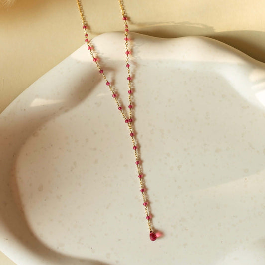 Pink Tourmaline Quartz Kensington Necklace