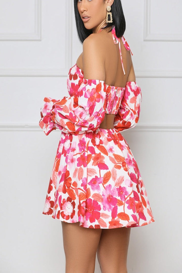 Poppy Fields Cut Out Mini Dress