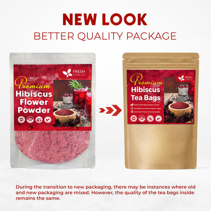Hibiscus Dried Flowers, Tea Bags, 100% Natural, Pure from Hibiscus Flowers. Loose Flower Hibiscus Herbal Tea. Hibiscus Flower Tea. No Sugar, No Caffeine, No Gluten, Vegan.