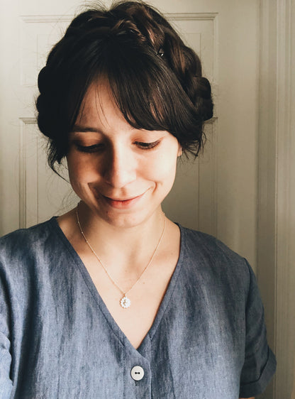 The Little Sacred Heart® minimalist scalloped necklace in sterling silver