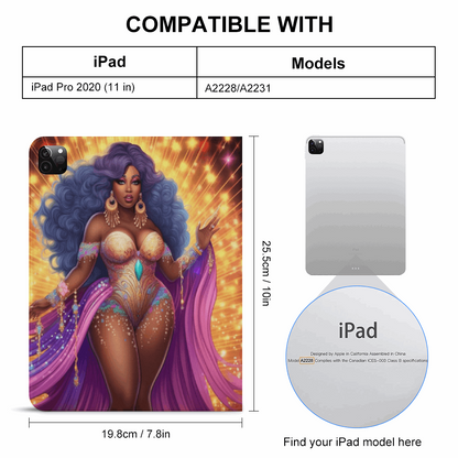 African American Women IPad Case with Apple Pencil Holder for iPad 2020 iPad Pro 2020/2021 and iPad 2020 Air4
