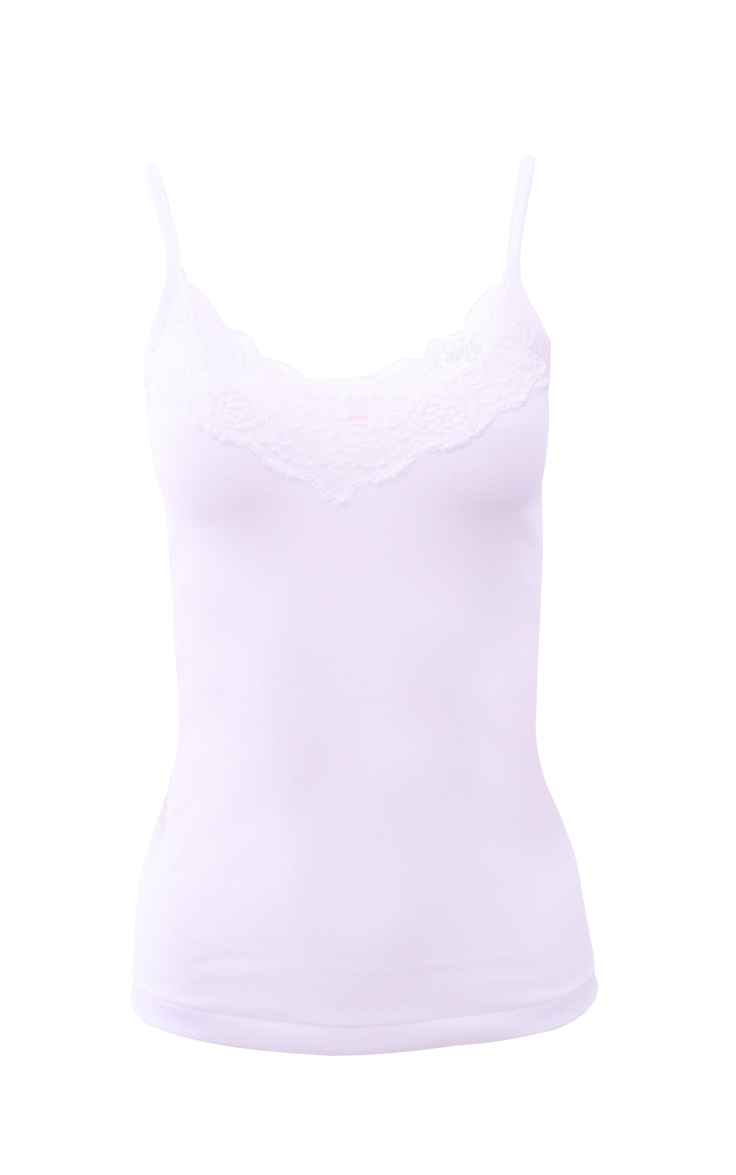 Mare Luxury 100% Mako Cotton Women's Lace-Trimmed Camisole. Proudly Made in Italy (266)