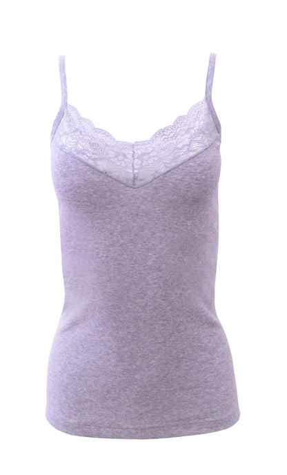 Mare Luxury 100% Mako Cotton Women's Lace-Trimmed Camisole. Proudly Made in Italy (266)