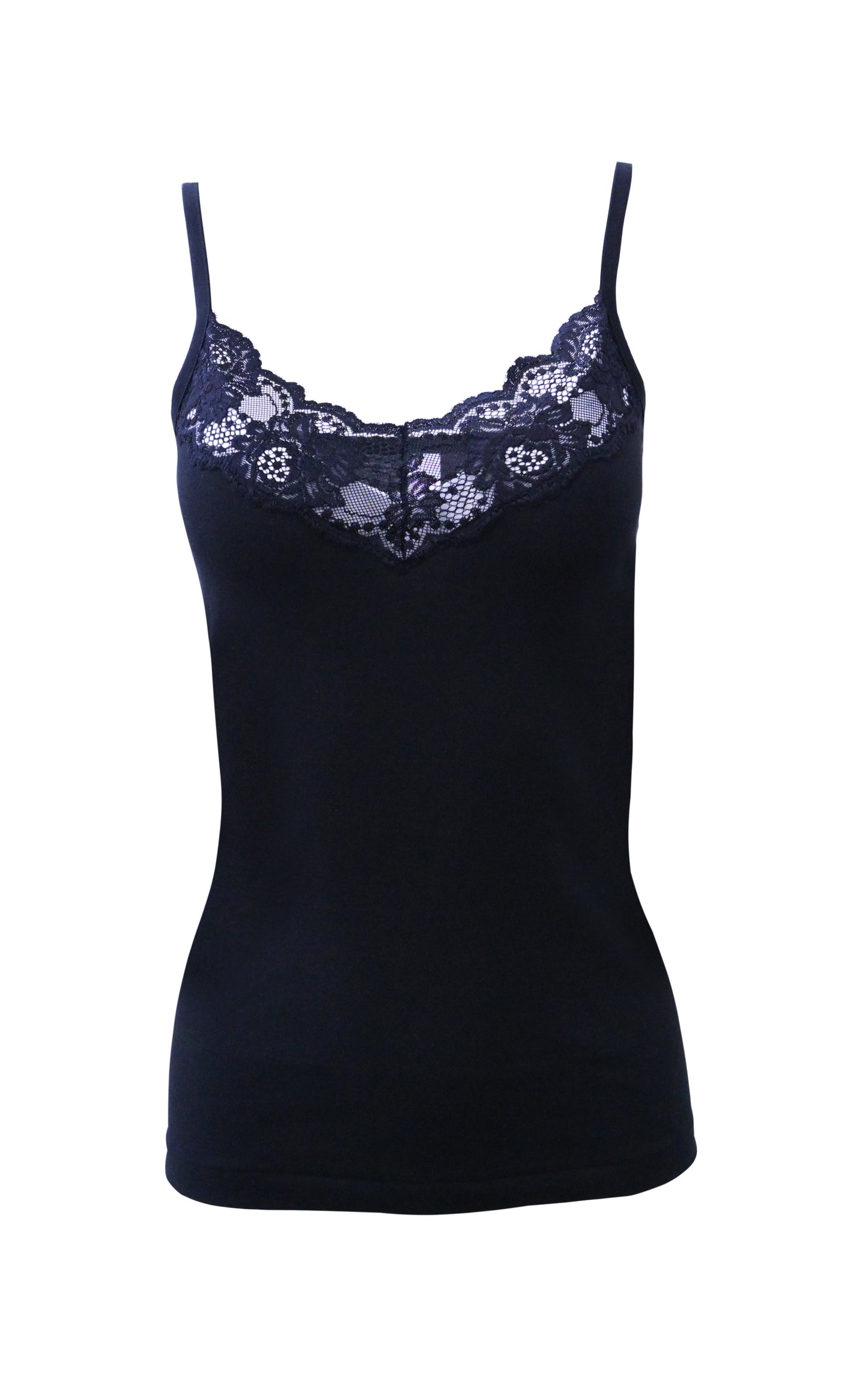 Mare Luxury 100% Mako Cotton Women's Lace-Trimmed Camisole. Proudly Made in Italy (266)
