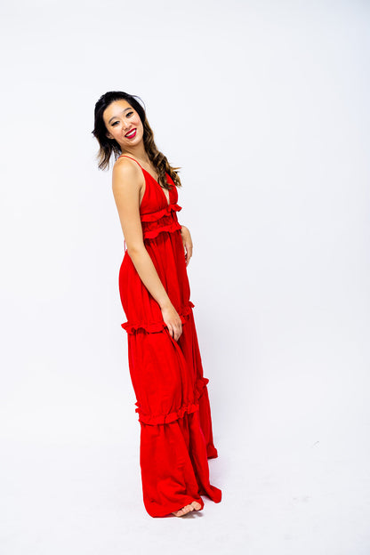 Linen Tiered  Maxi