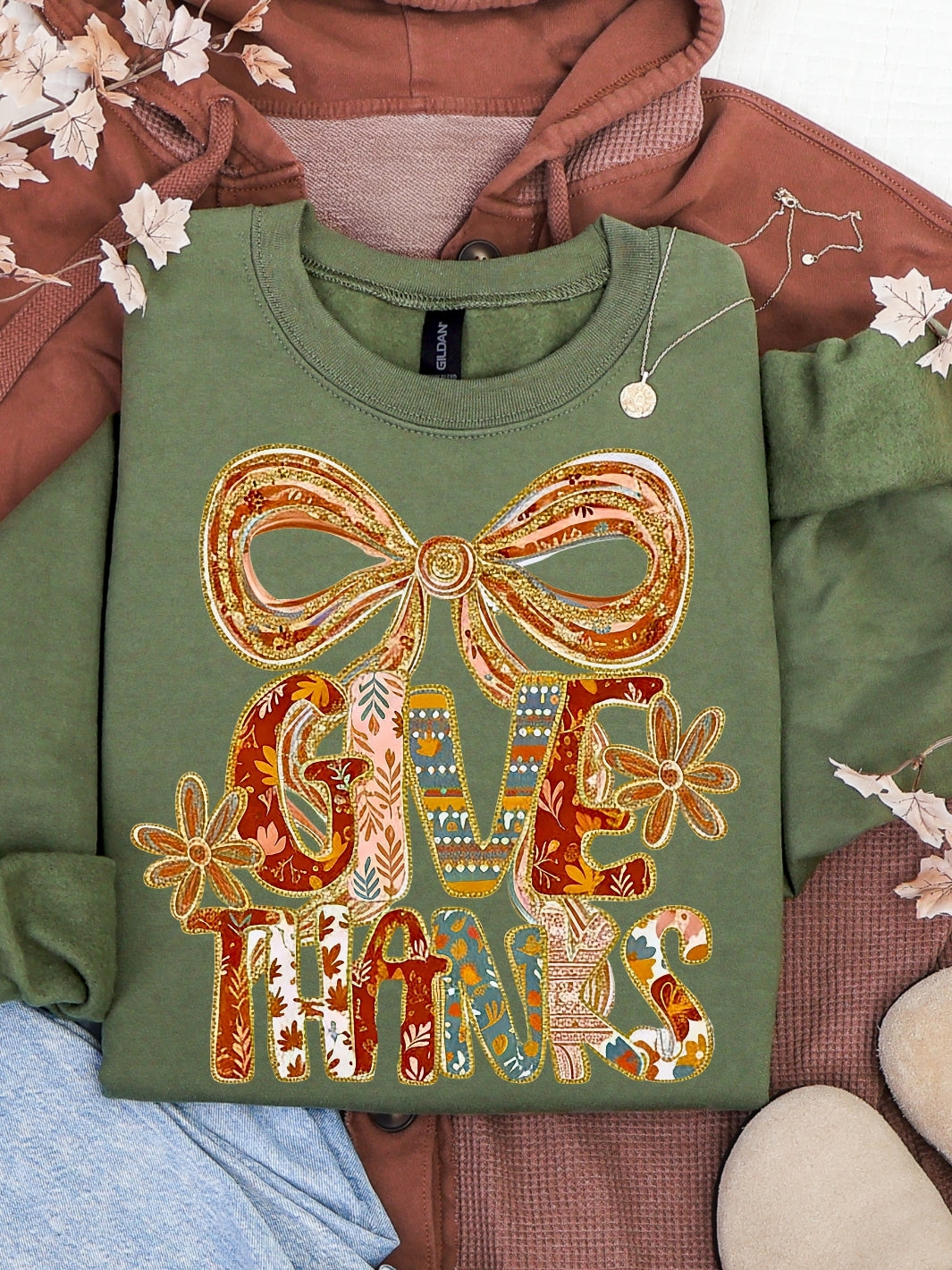 Gildan Preppy Give Thanks Sweatshirt