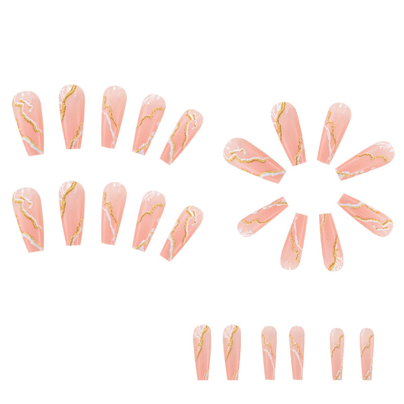 Press-on Nails Nude Marble