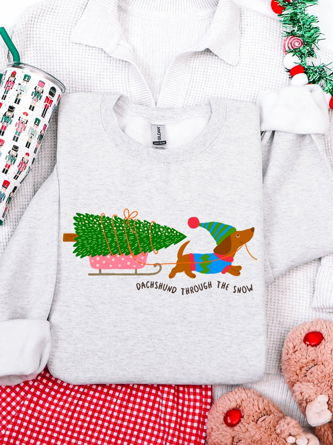 Gildan Dashund Through The Snow Sweatshirt