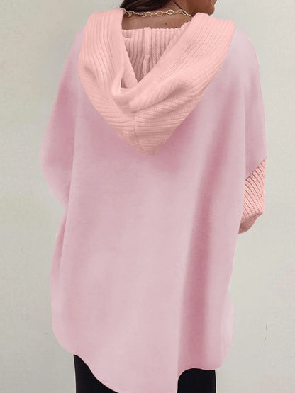 Drawstring Button Front Hoodie