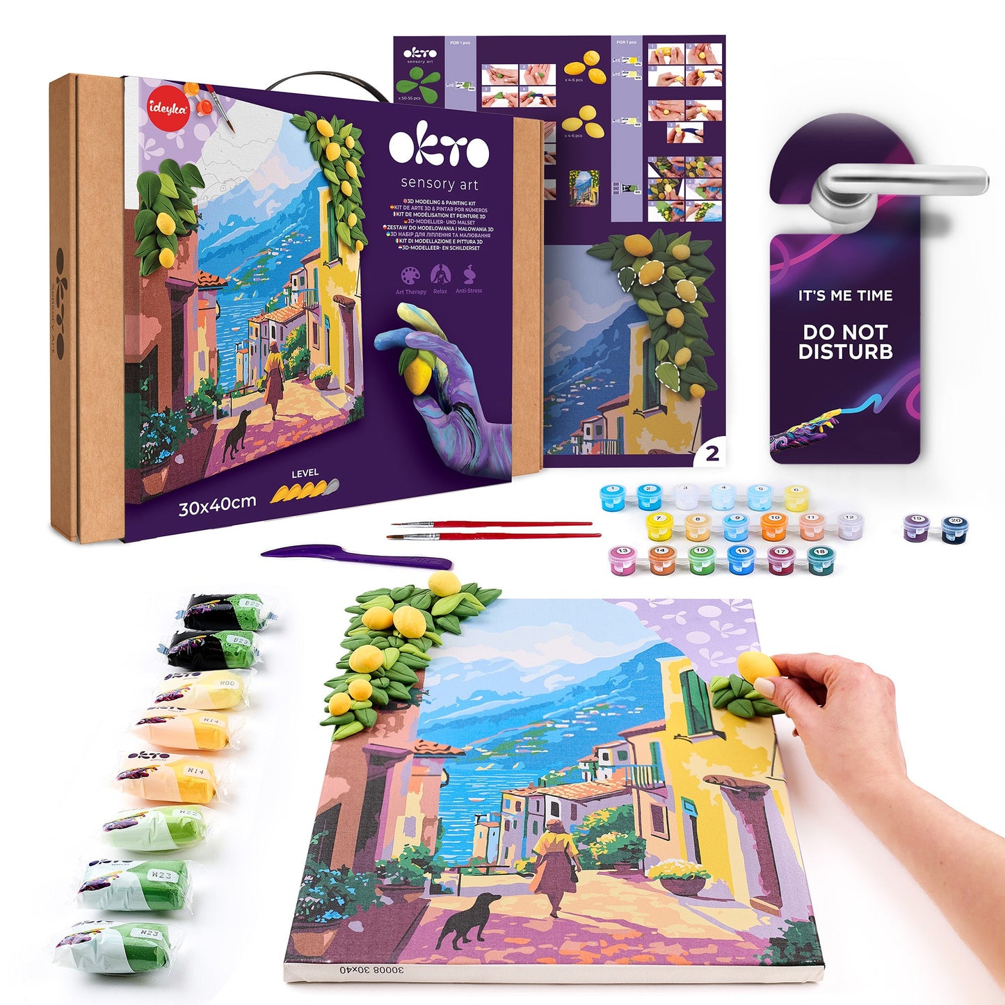 OKTO Air-Dry Clay 3D Painting Kit – Kit Lemon Weekend (11.8 x 15.7 in)