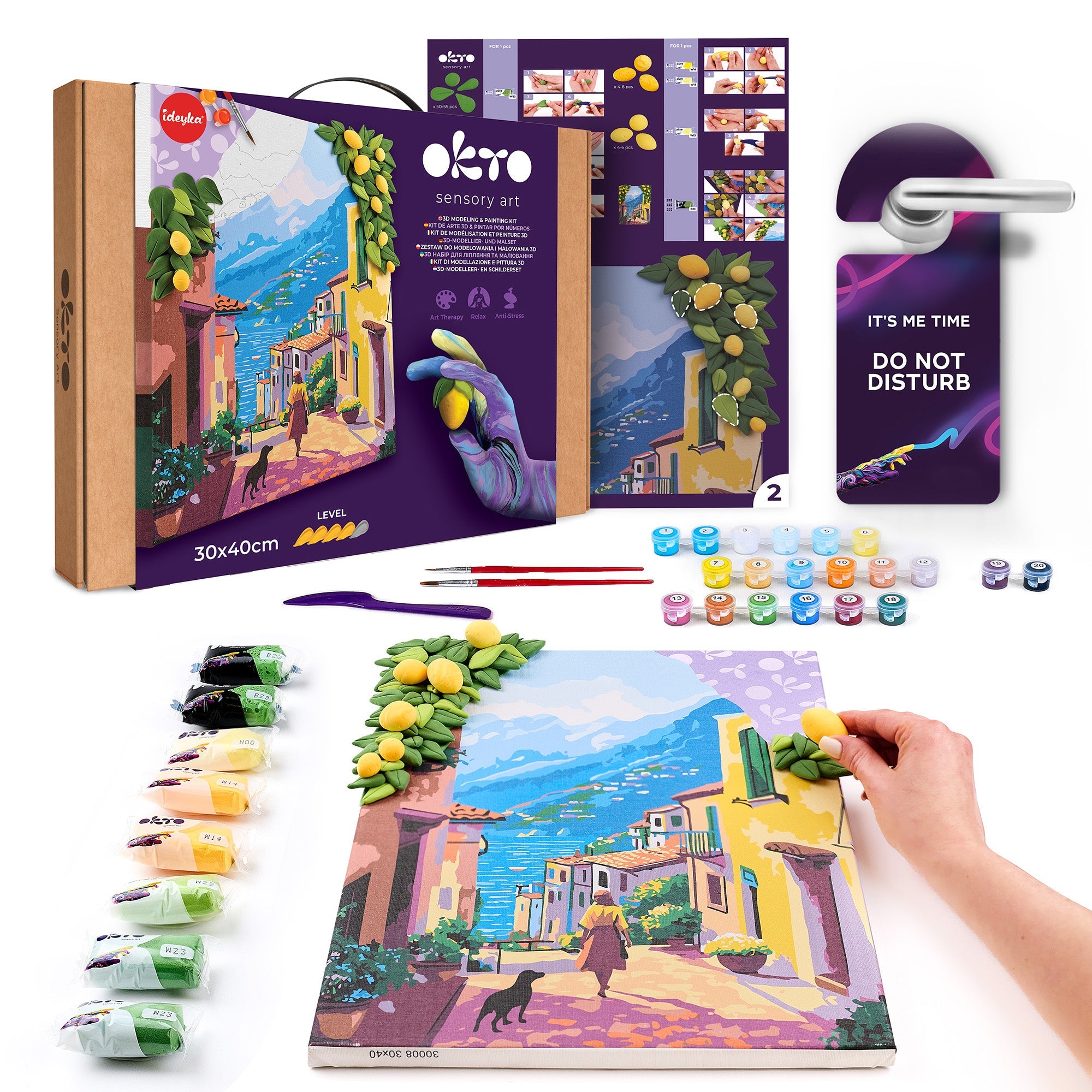 OKTO Air-Dry Clay 3D Painting Kit – Kit Lemon Weekend (11.8 x 15.7 in)