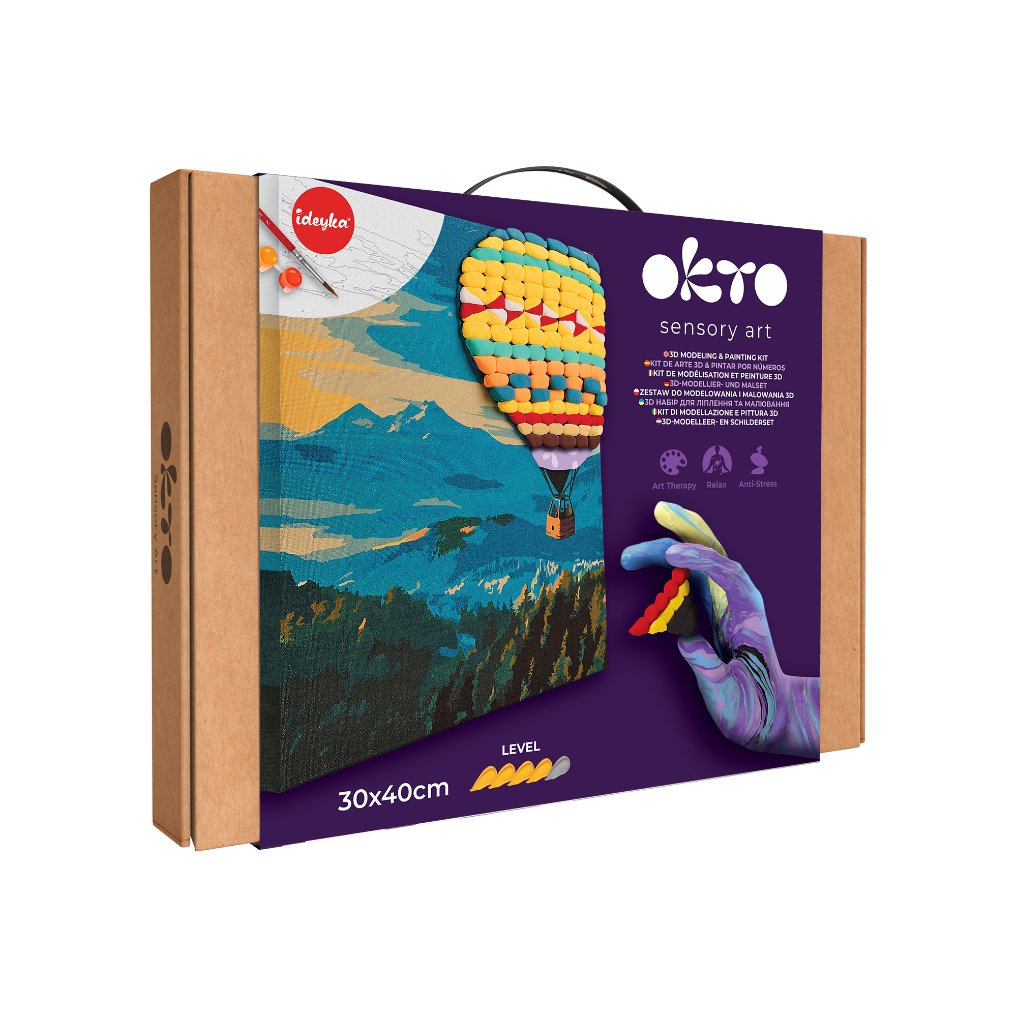 OKTO Air-Dry Clay 3D Painting Kit – Hot Air Balloon (11.8 x 15.7 in)