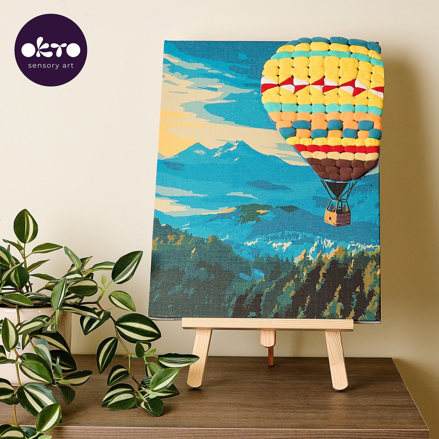 OKTO Air-Dry Clay 3D Painting Kit – Hot Air Balloon (11.8 x 15.7 in)