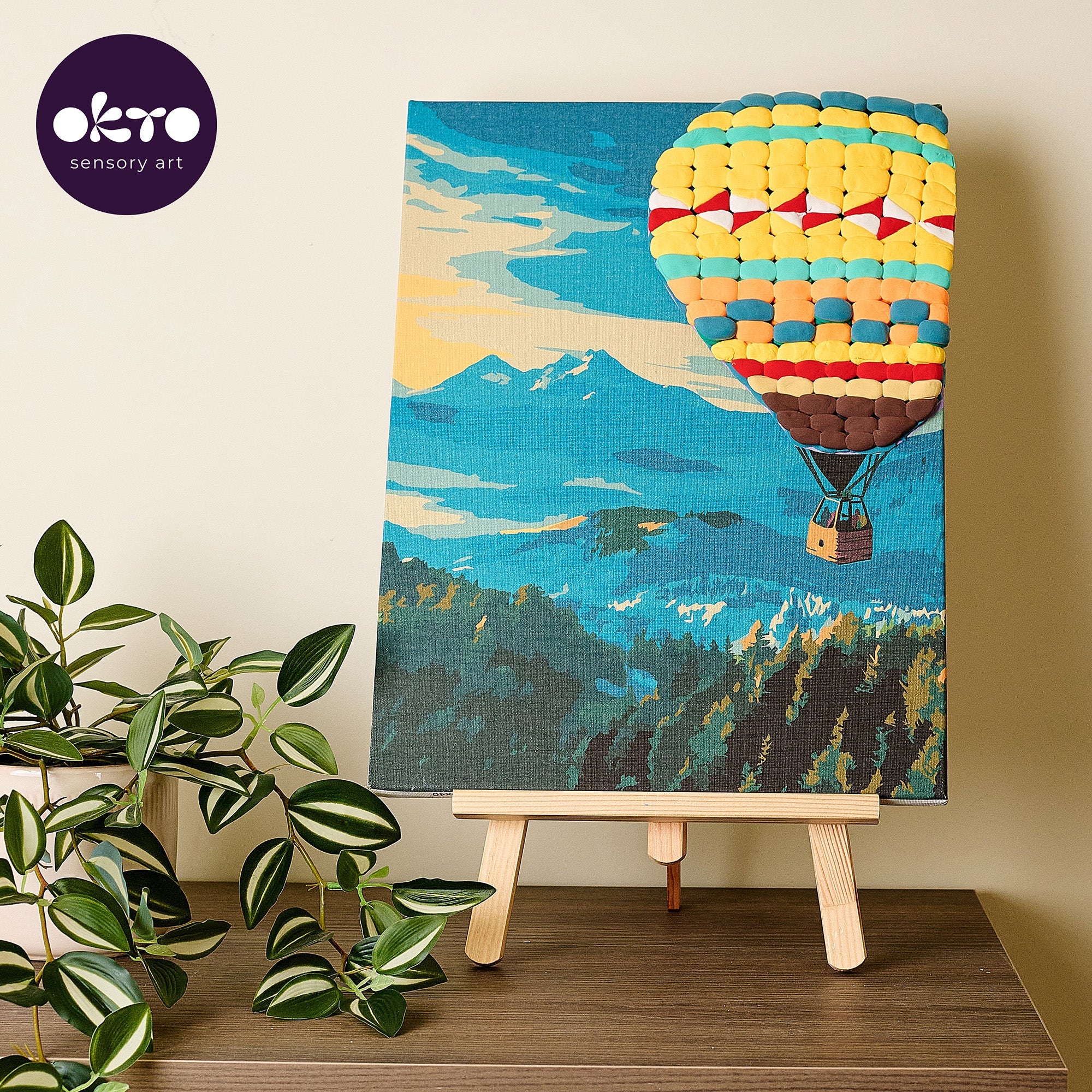 OKTO Air-Dry Clay 3D Painting Kit – Hot Air Balloon (11.8 x 15.7 in)