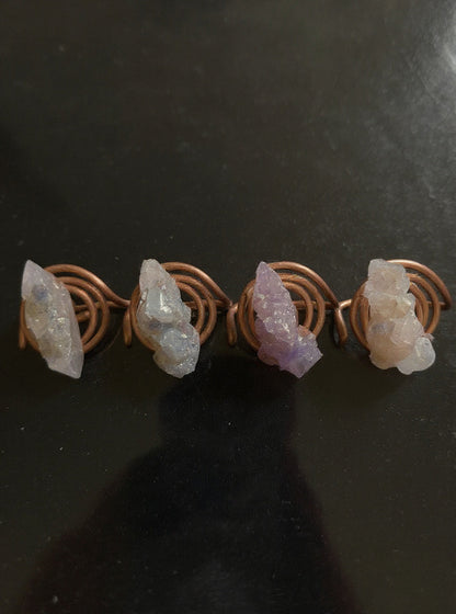 BULK SALE * Custom Wire Wrapped Spiral Ring 4 pack