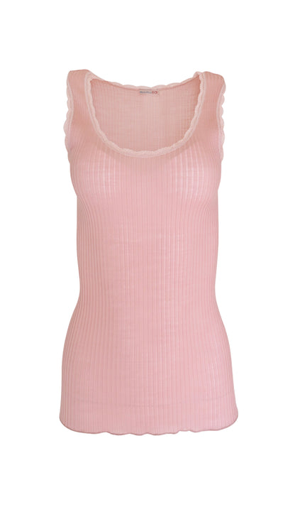 EGI Exclusive Women's Merino Wool Blend Lace-Trimmed Tank Top. Proudly Made in Italy (309)