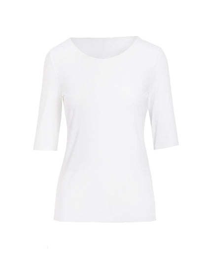 EGI Luxury Cotton Underwear Invisible Seamless Clean-Cut Scoop Neck T-Shirt. Made in Italy.