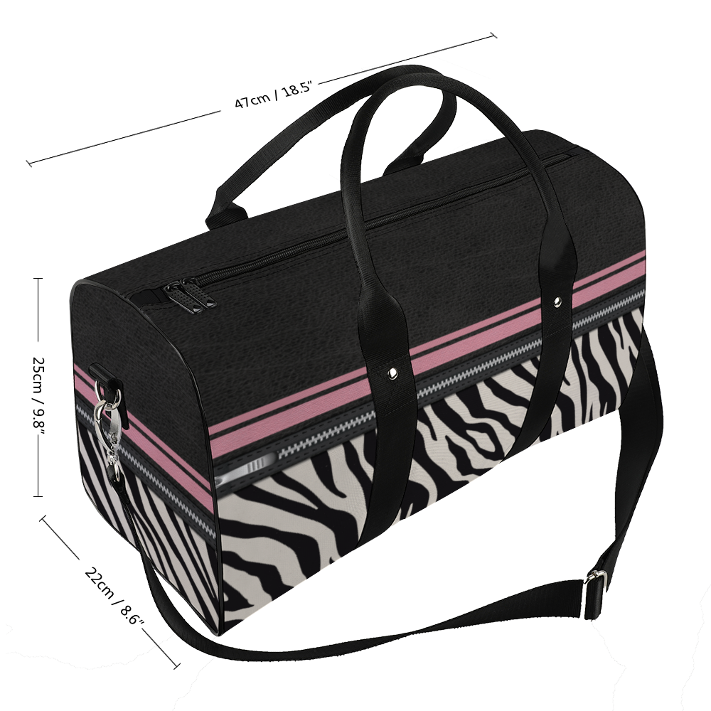 Zebra Print Large Travel Luggage Gym Bags Duffel Tote Bags