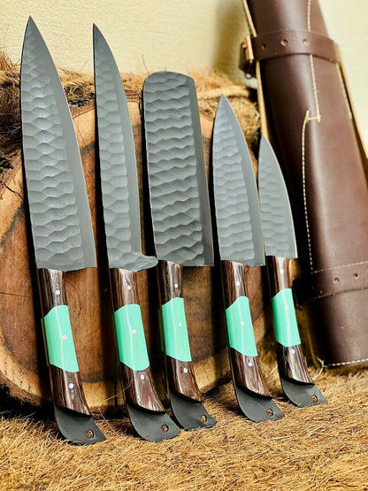 Here’s a fresh, seasonal rewrite with trending keywords and SEO-optimized structure:  Product Title: Premium Knofe Set – 13" Forged Stainless Steel Blade with Wenge Wood & Resin Handle + Leather Sheath