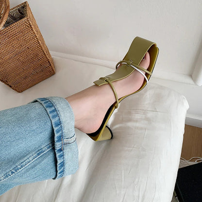 New Summer Slippers Women Mules High Heels Sandals Shoes for Women Casual Shoes Zapatos De Mujer Gladiator Ladies Shoes