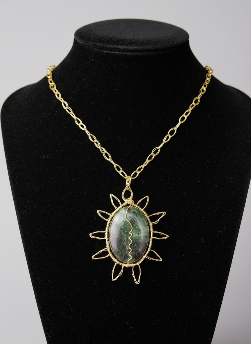 Custom iamevibez Wire Wrapped Sun Necklace