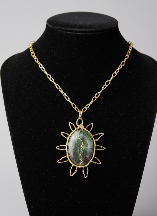 Custom iamevibez Wire Wrapped Sun Necklace