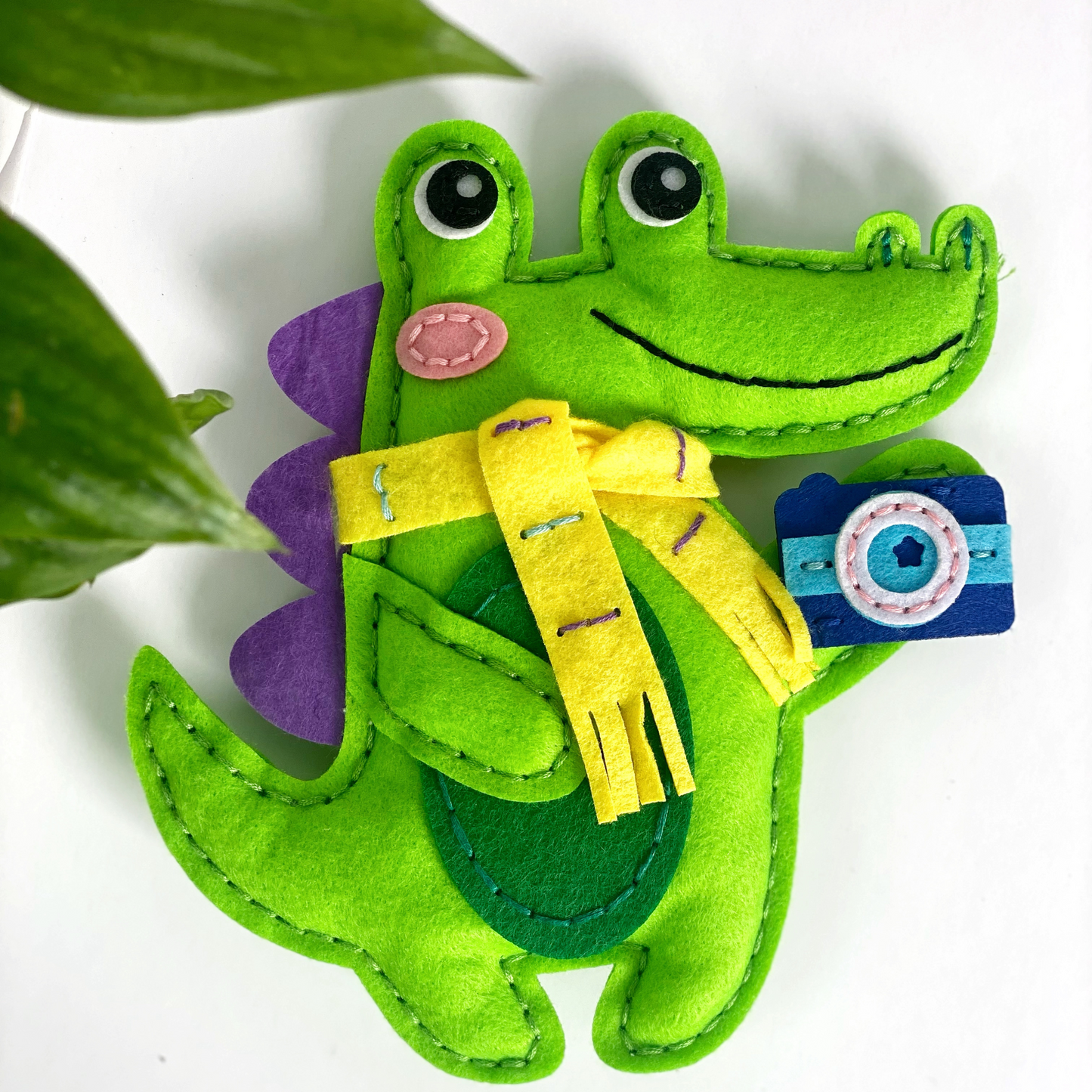 APLI Krapli - APLI Krapli Sewyourself Felt Toy Kit Crocodile Precut Felt Stuffing Thread & Safe Needle Ages 6+