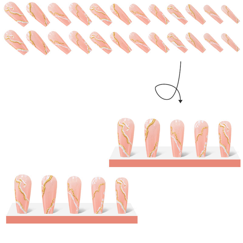 Press-on Nails Nude Marble