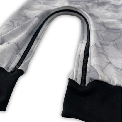 Grey Tie Dye Zip Romper