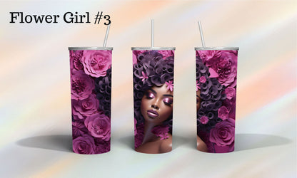 African American Girl covered in Girls Tumbler