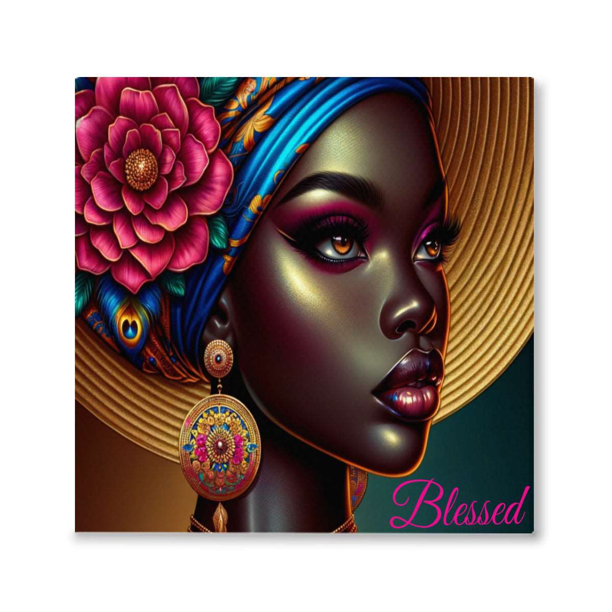 African Queen Series #22 Artwork, Wall Art, Home Decor, Africa, Custom Art