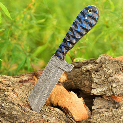 Cowboy Bull Cutter Knives | 4" Damascus Steel Blade | Handmade