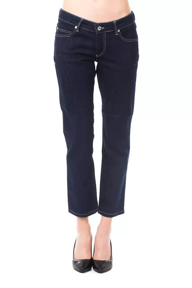 Ungaro Fever Blue Cotton Women Capri Jean