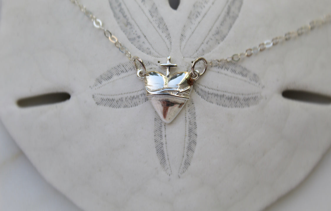Holy Hearts™ Sacred Heart of Jesus Necklace in Sterling Silver