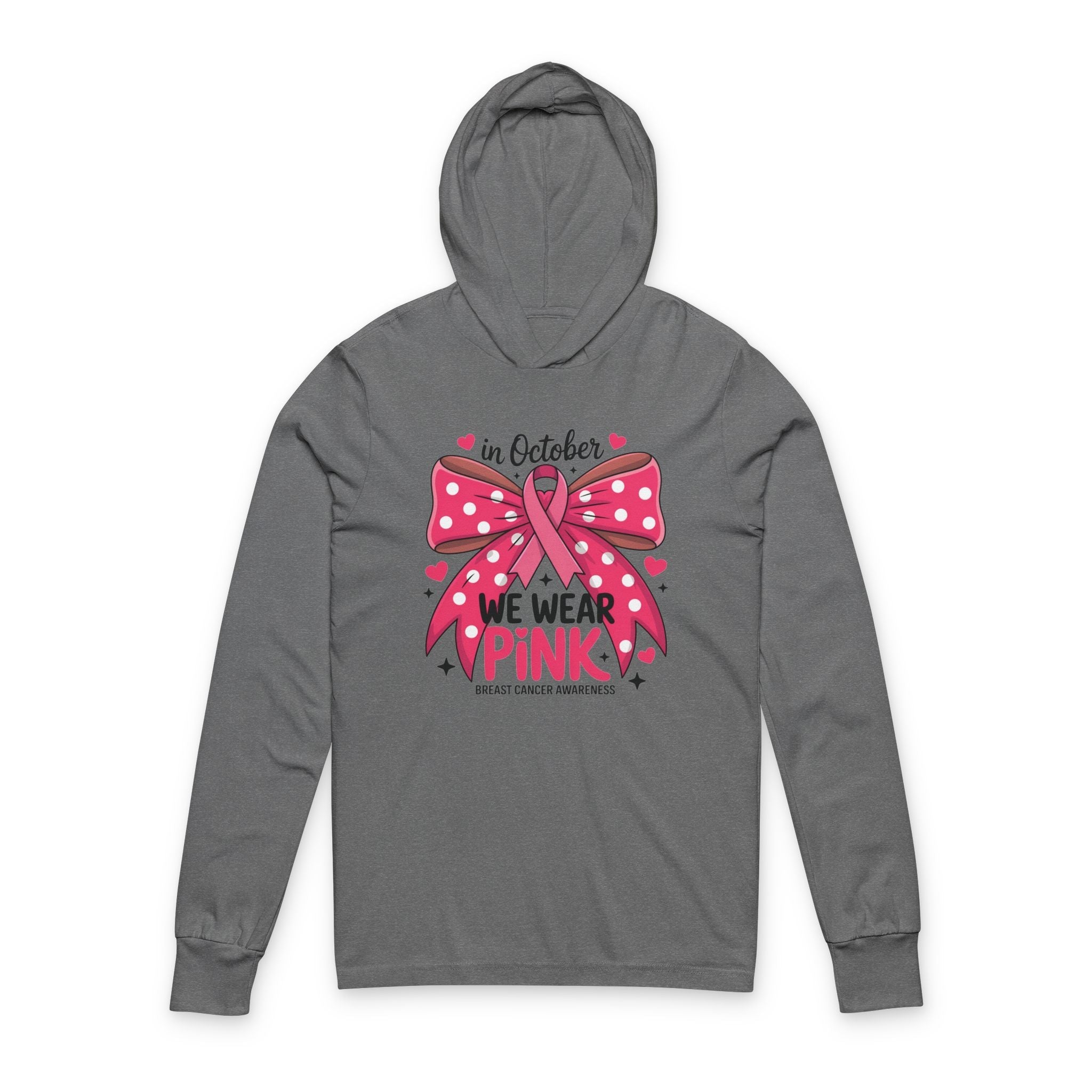 Breast Cancer Awareness Hoodie, Unisex Long Sleeve Tee, October Awareness Month, We Wear Pink Shirt, Support Cancer Research