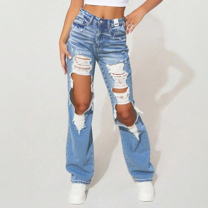 Women's High-Waist Jeans, Straight-Leg