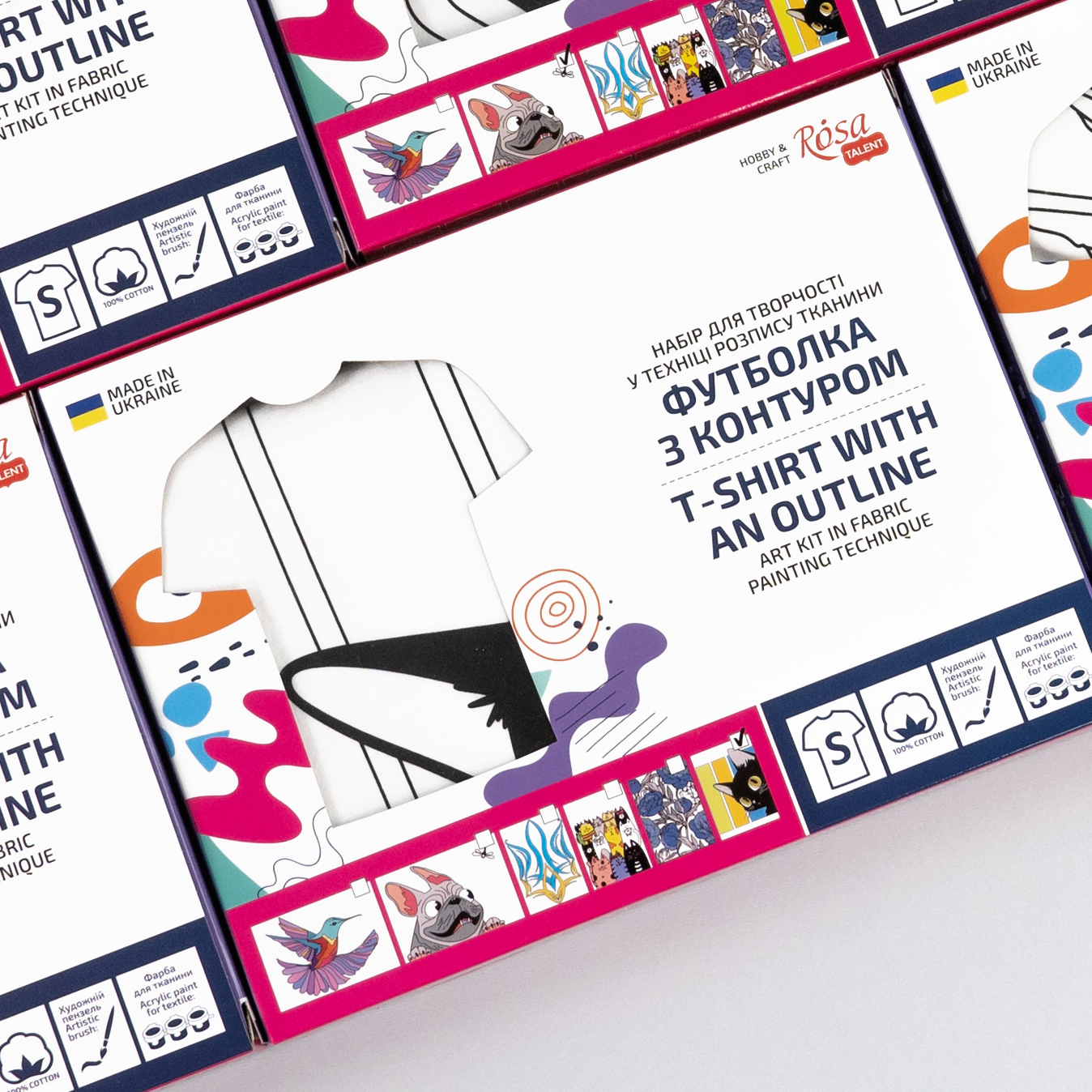 T-Shirt Painting "Black Cat" - 100% Cotton, Size S by ROSA Talent