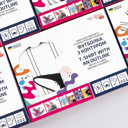 T-Shirt Painting "Black Cat" - 100% Cotton, Size S by ROSA Talent