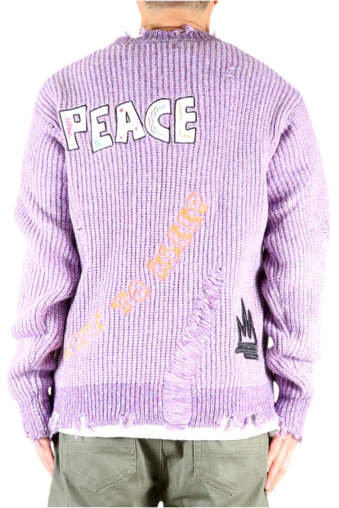 RODRI Heavy Gauge Ripped Knit Sweater with patches