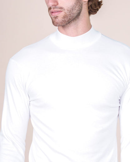 BASIC COTTON Free Spirit Premium Quality 100% Brushed/Fleece Cotton Men's Turtleneck Made in Italy