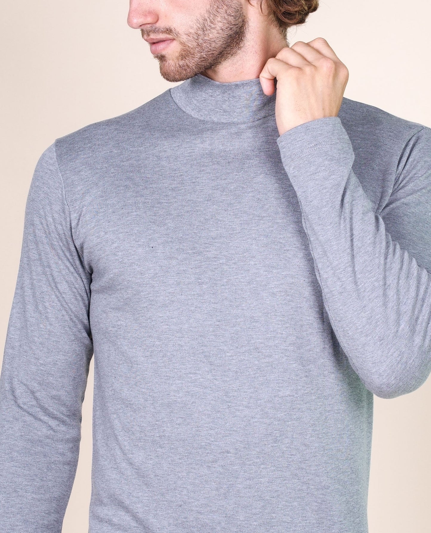 BASIC COTTON Free Spirit Premium Quality 100% Brushed/Fleece Cotton Men's Turtleneck Made in Italy