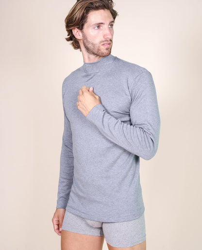 BASIC COTTON Free Spirit Premium Quality 100% Brushed/Fleece Cotton Men's Turtleneck Made in Italy