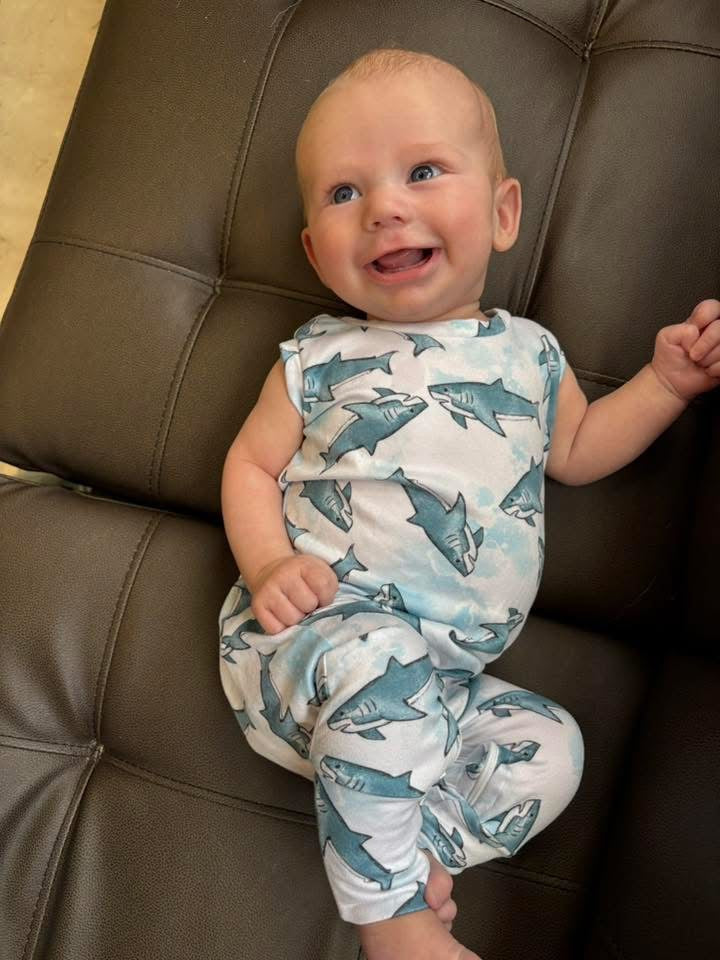 Sharks Zip Romper