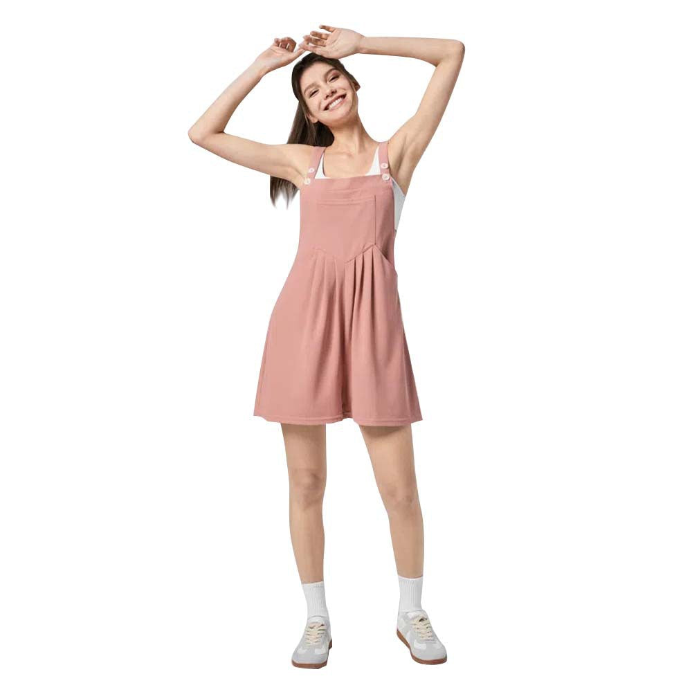 European and American spring and summer casual large pocket loose suspenders