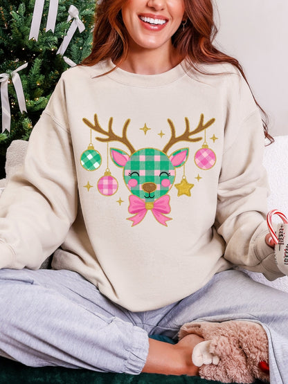 Gildan Christmas Plaid Deer Sweatshirt