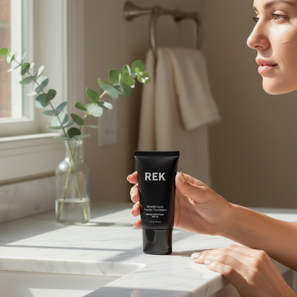 Light Nude | Mineral Liquid Powder Foundation with SPF 15 | REK Cosmetics