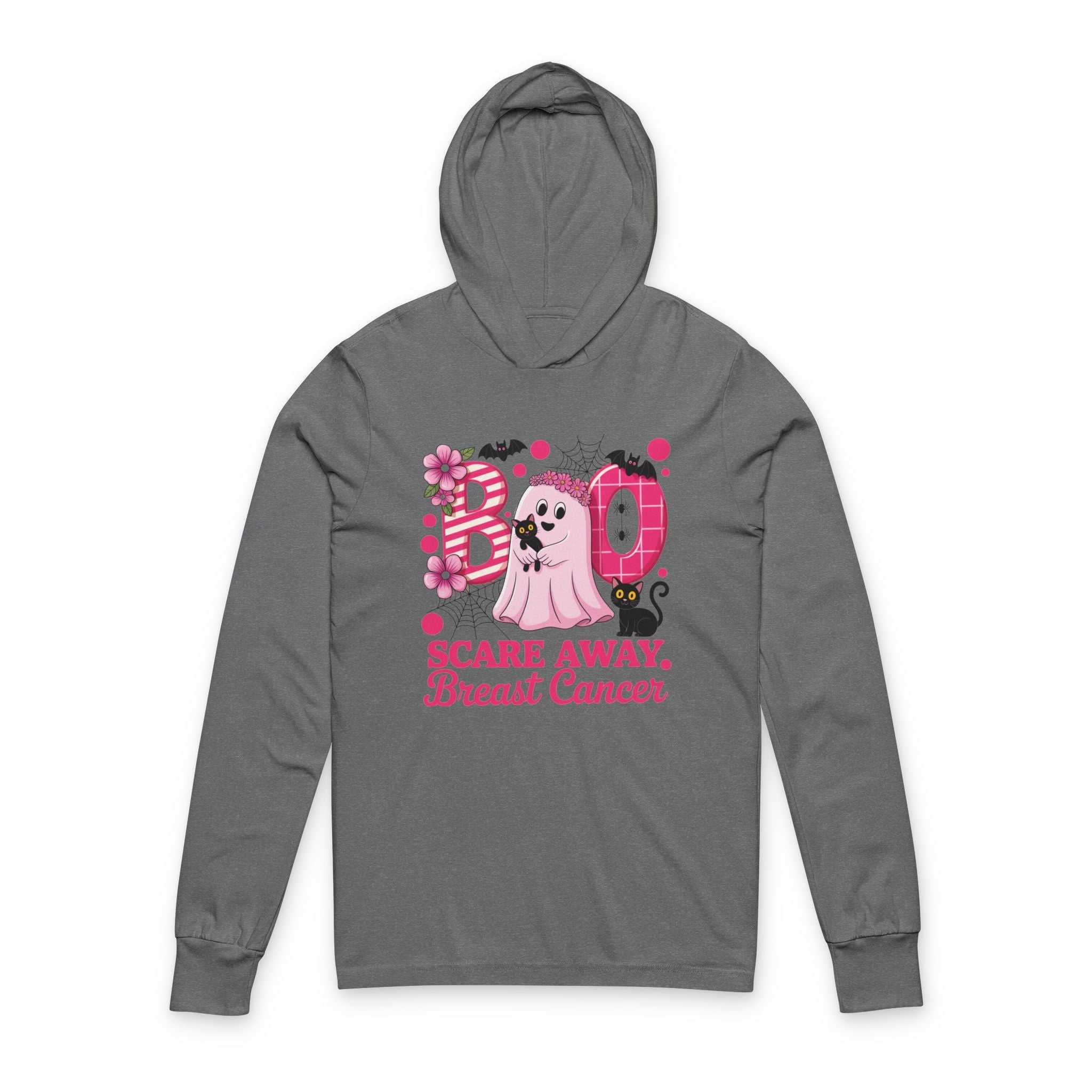 Boo Scare Away Breast Cancer Hoodie - Unisex Long Sleeve Tee, Awareness Shirt, Gift for Survivors, Halloween Apparel, Cancer Awareness [...]