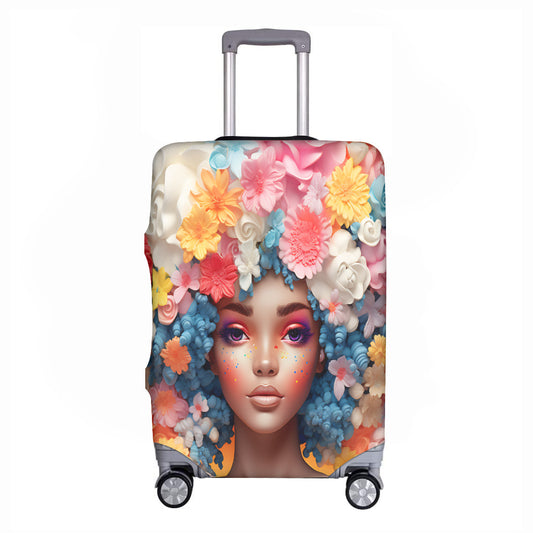 3D Afro Princess in crown Luggage Cover 18