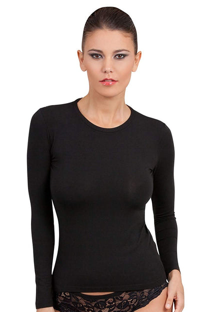 EGI Luxury Modal Women's Long Sleeved T-Shirt. Proudly Made in Italy ( Crew Neck).