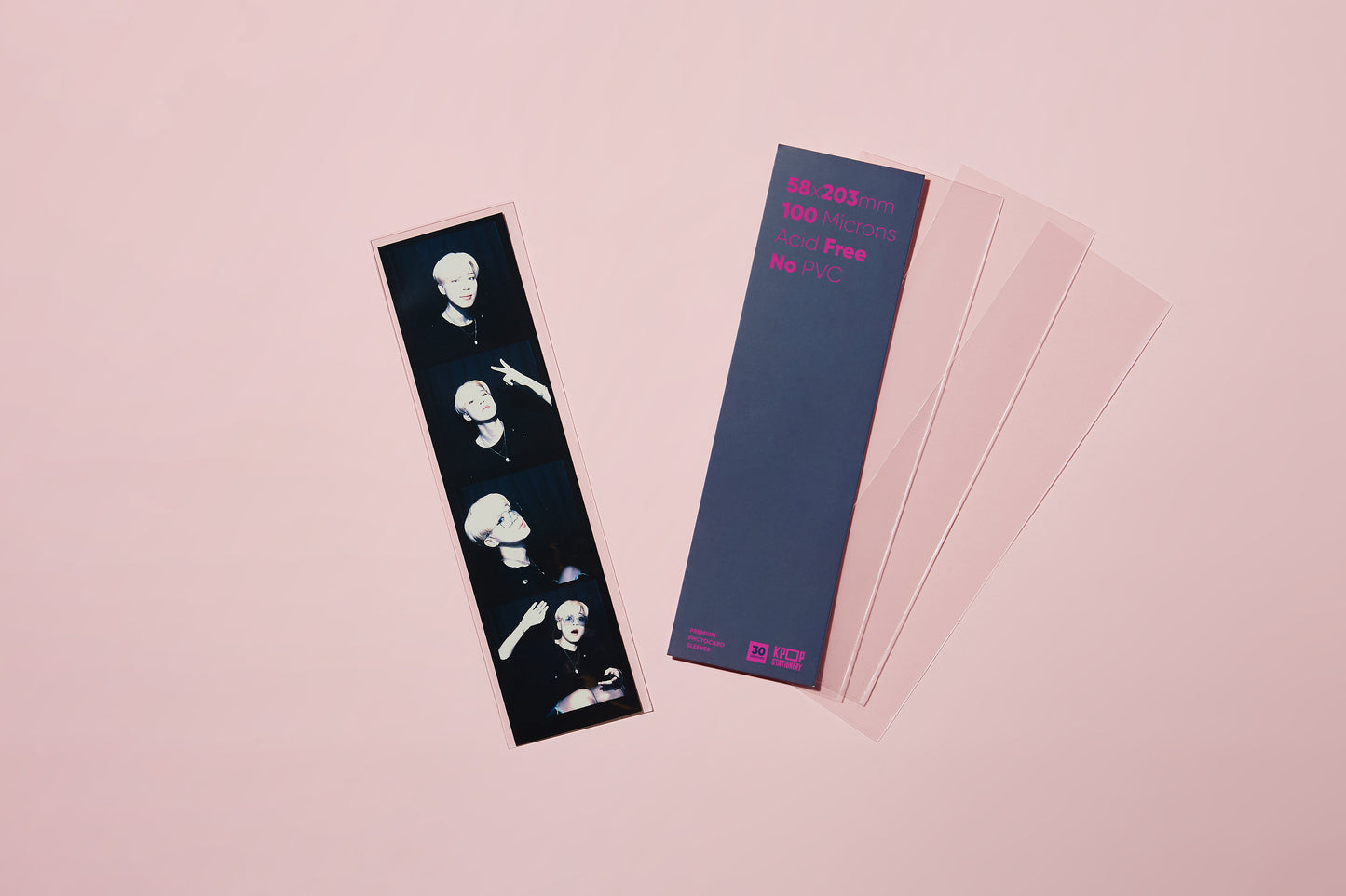 Premium Clear Photocard Sleeves, 58 x 203mm